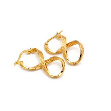 Real Gold Twisted Maze Hoop Earring Set 3324/1/E E1785
