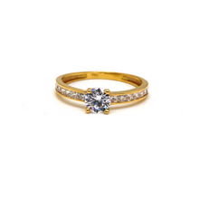 Real Gold Luxury Covered Solitaire Stone Ring 0232 (Size 7) R1986