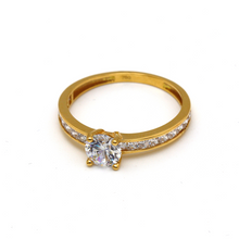 Real Gold Luxury Covered Solitaire Stone Ring 0232 (Size 10) R2204