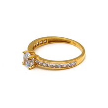 خاتم سوليتير فاخر من الذهب الحقيقي 0232 (مقاس 6) R1985