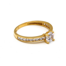 Real Gold Luxury Covered Solitaire Stone Ring 0232 (Size 10) R2204