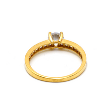 خاتم سوليتير فاخر من الذهب الحقيقي 0232 (مقاس 7) R1986