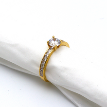 Real Gold Luxury Covered Solitaire Stone Ring 0232 (Size 5) R1984