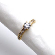 Real Gold Luxury Covered Solitaire Stone Ring 0232 (Size 7) R1986