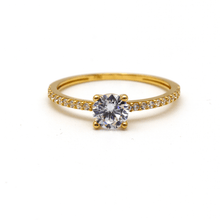 Real Gold Solitaire Luxury Stone Ring 0236 (Size 6.5) R1989