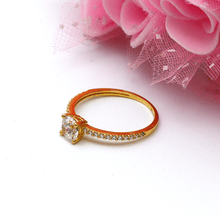 Real Gold Solitaire Luxury Stone Ring 0236 (Size 5.5) R1988