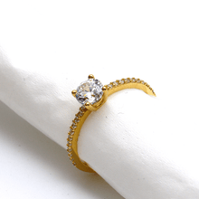 Real Gold Solitaire Luxury Stone Ring 0236 (Size 5.5) R1988