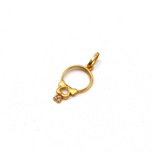 Real Gold Bow Heart Drop Round Pendant 0328 P 1833