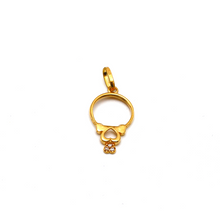 Real Gold Bow Heart Drop Round Pendant 0328 P 1833