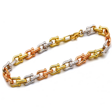 Real Gold 3 Color GZTF Hardware Solid Chain Bracelet 4263-TC BR1471