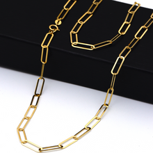 Real Gold Paper Clip M Necklace 1320 (45 C.M) CH1154