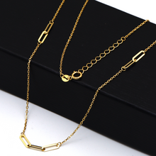 Real Gold 3 Paper Clip Necklace 7782/IV N1332