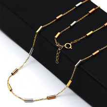 Real Gold 3 Color Roller Sleeves Adjustable Size Necklace 6850-V N1334