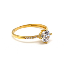 Real Gold One Side Solitaire Stone Ring 0060 (SIZE 8.5) R1999
