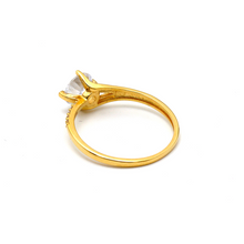 خاتم سوليتير من الذهب الحقيقي من جانب واحد بحجر  R2256 0060 (مقاس 10)