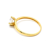 خاتم سوليتير من الذهب الحقيقي من جانب واحد بحجر  R2256 0060 (مقاس 10)