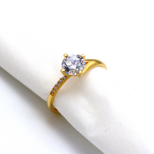 Real Gold One Side Solitaire Stone Ring 0060 (SIZE 7.5) R2000