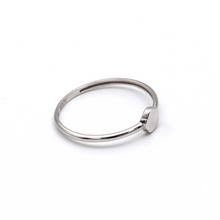 Real Gold Round White Gold Ring (SIZE 7.5) R1454 - 18K Gold Jewelry