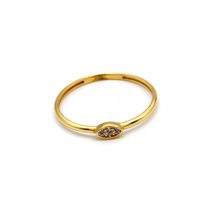 Real Gold Stone Oval Ring (SIZE 7.5) R1456 - 18K Gold Jewelry