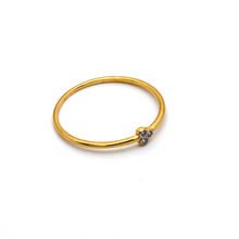 Real Gold Heart Stone Ring (SIZE 7.5) R1681 - 18K Gold Jewelry