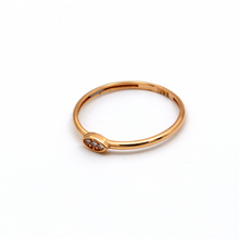 Real Gold Stone Oval Rose Gold Ring (SIZE 7.5) R1458 - 18K Gold Jewelry