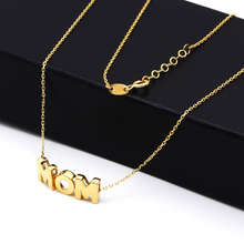 Real Gold 3D Mom Movabale Letters Mother Adjustable Size Necklace 1889 N1336