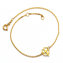 Real Gold 4 Heart Flower Bracelet 6257/V BR1392