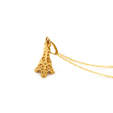 Real Gold Eiffel Tower Necklace 2301 CWP 1843
