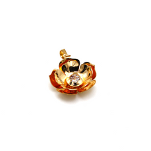 Real Gold 3D Flower Cup With Center Stone Pendant 0918 P 1848