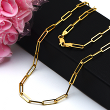 Real Gold Solid Paper Clip 4 M.M Necklace 8664 (45 C.M) CH1164