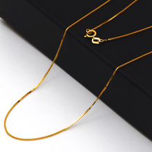 سلسلة صندوق صلب من الذهب الحقيقي 2484 (40 سم) CH1198