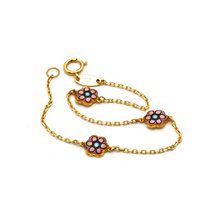 Real Gold Flower Bracelet 1886/2 K1045 - 18K Gold Jewelry