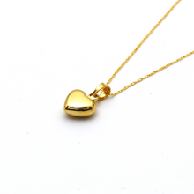 Real Gold Chain With Small 3D Heart Pendant