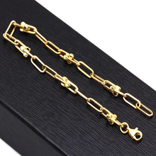 Real Gold Paper Clip GZTF Beads 4 M.M Bracelet 1523 BR1507