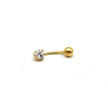 Real Gold Heart Stone Belly Navel Piercing 0001 BP1016