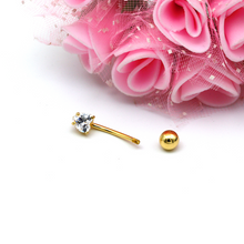 Real Gold Heart Stone Belly Navel Piercing 0001 BP1016