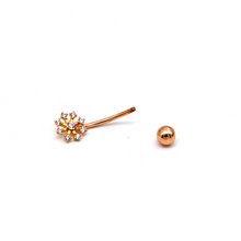 Real Gold Star Rose Gold Belly Navel Piercing 0019 BP1017