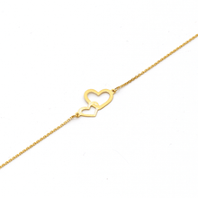 Real Gold 2 Heart Bracelet 1808 BR1405