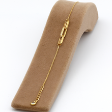 Real Gold Thick Link Stone Adjustable Size Bracelet 9405 BR1509