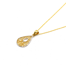 Real Gold 2 Color Drop Net Twisted Necklace 1280 CWP 1850