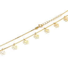 Real Gold 7 Flower Dangler Adjustable Size Choker Necklace 6035 N1338