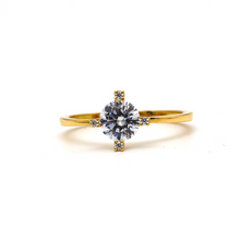 Real Gold Solitaire Ring 0056 (SIZE 7) R1996