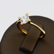 Real Gold Solitaire Ring 0056 (SIZE 9) R1997
