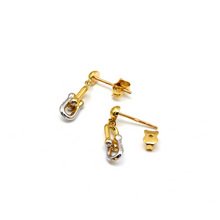 Real Gold GZTF 2 Color Hardware Drop Hanging Stud Earring Set 4263 E1792