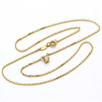 Real Gold Close Back Fixed Stone Necklace 3364 N1302
