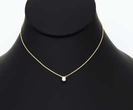 Real Gold Close Back Fixed Stone Necklace 3364 N1302