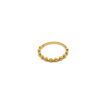 Real Gold Plain Bubble Beads Ring 6661 (SIZE 9) R2349