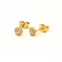 Real Gold Small Luxury Round Stone Earring Set 0121 E1683
