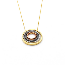 Real Gold 4 Color Chopard Round Necklace N1163 - 18K Gold Jewelry