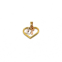 Real Gold 3 Color Heart Key Lock Pendant 1494-TC P 1853